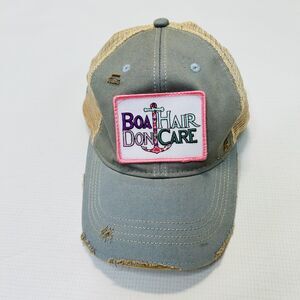 Boat Hair Don't Care Ball Cap Hat Adjustable Distressed Headmost Beach Core